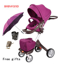 Load image into Gallery viewer, Free ship! original Luxury Baby Stroller High Landscape Portable Baby Carriages Folding Prams For Newborns Travel System 2 in 1