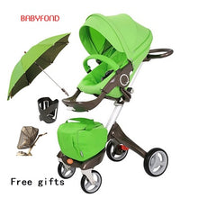 Load image into Gallery viewer, Free ship! original Luxury Baby Stroller High Landscape Portable Baby Carriages Folding Prams For Newborns Travel System 2 in 1