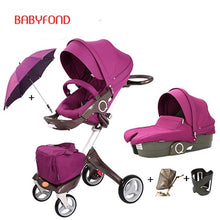 Load image into Gallery viewer, Free ship! original Luxury Baby Stroller High Landscape Portable Baby Carriages Folding Prams For Newborns Travel System 2 in 1