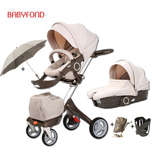 Free ship! original Luxury Baby Stroller High Landscape Portable Baby Carriages Folding Prams For Newborns Travel System 2 in 1