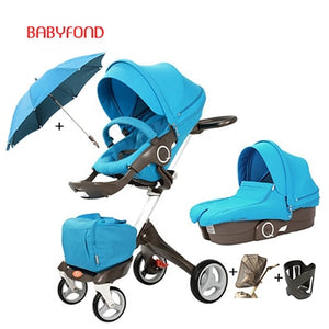 Free ship! original Luxury Baby Stroller High Landscape Portable Baby Carriages Folding Prams For Newborns Travel System 2 in 1
