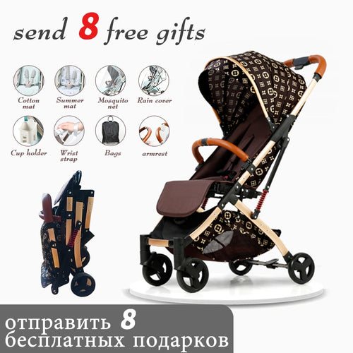 8 gift Free installation lightweight Summer travel stroller can sit reclining ultra light portable fold shock boarding stroller