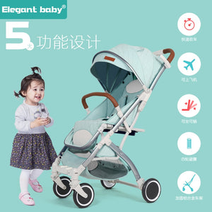 5.5kg light portable baby stroller four-wheel shock absorber can sit reclining folding baby hand push pocket umbrella stroller