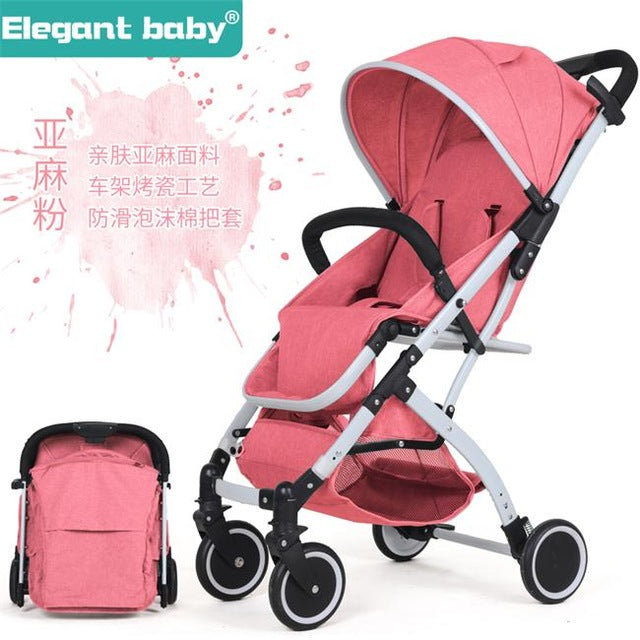 5.5kg light portable baby stroller four-wheel shock absorber can sit reclining folding baby hand push pocket umbrella stroller