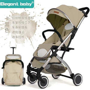 5.5kg light portable baby stroller four-wheel shock absorber can sit reclining folding baby hand push pocket umbrella stroller