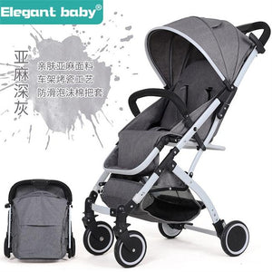 5.5kg light portable baby stroller four-wheel shock absorber can sit reclining folding baby hand push pocket umbrella stroller