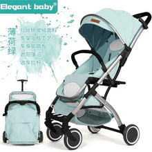 Load image into Gallery viewer, 5.5kg light portable baby stroller four-wheel shock absorber can sit reclining folding baby hand push pocket umbrella stroller