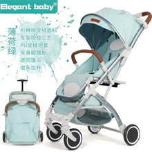 Load image into Gallery viewer, 5.5kg light portable baby stroller four-wheel shock absorber can sit reclining folding baby hand push pocket umbrella stroller